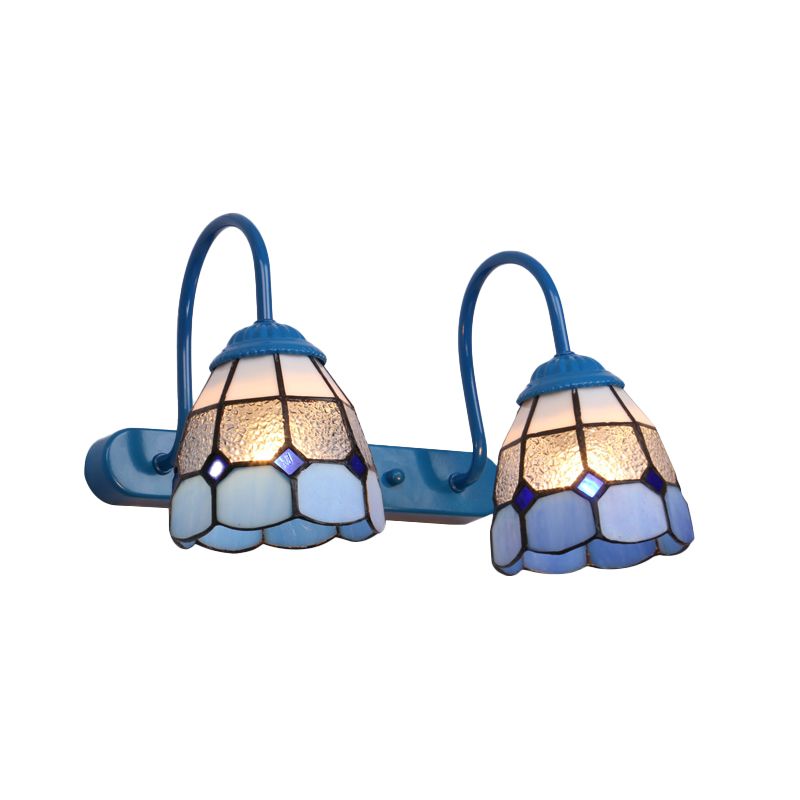 Arisha Vintage Blume LED Wandleuchte Schwarz/Weiß/Blau Schlafzimmer/Flur Metall/Glas