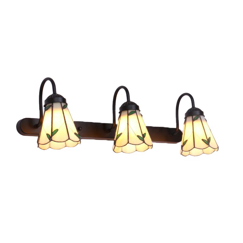Arisha Vintage Blume LED Wandleuchte Schwarz/Weiß/Blau Schlafzimmer/Flur Metall/Glas
