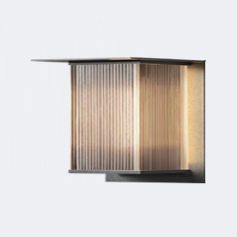 Ray Modern Rechteckige LED Außenwandleuchte Schwarz Garten/Terrasse/Balkon Metall&Acryl