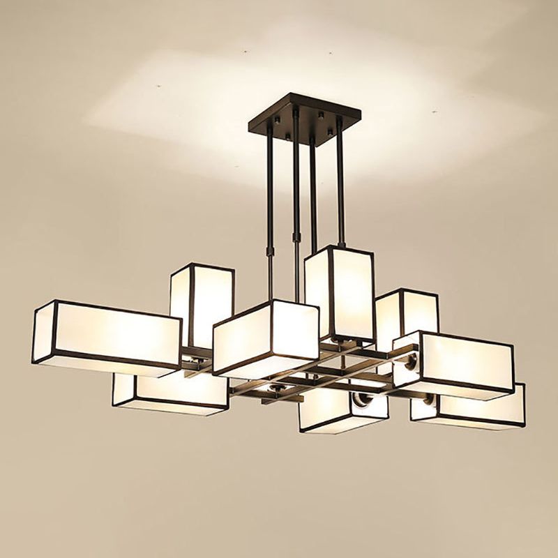 Arisha Design LED Kronleuchte Schwarz/Gold Wohnzimmer/Schlafzimmer Metall Textil