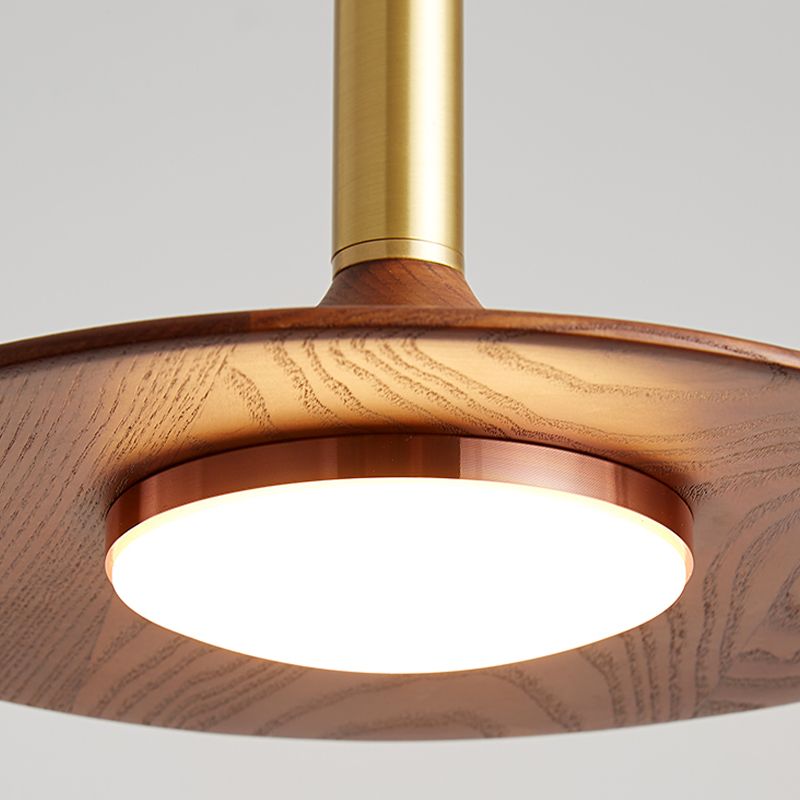 Arisha Modern LED Pendelleuchte Braun Wohn/Schlaf/Esszimmer Metall&Holz 1/2/3-flammig ∅25CM/35CM