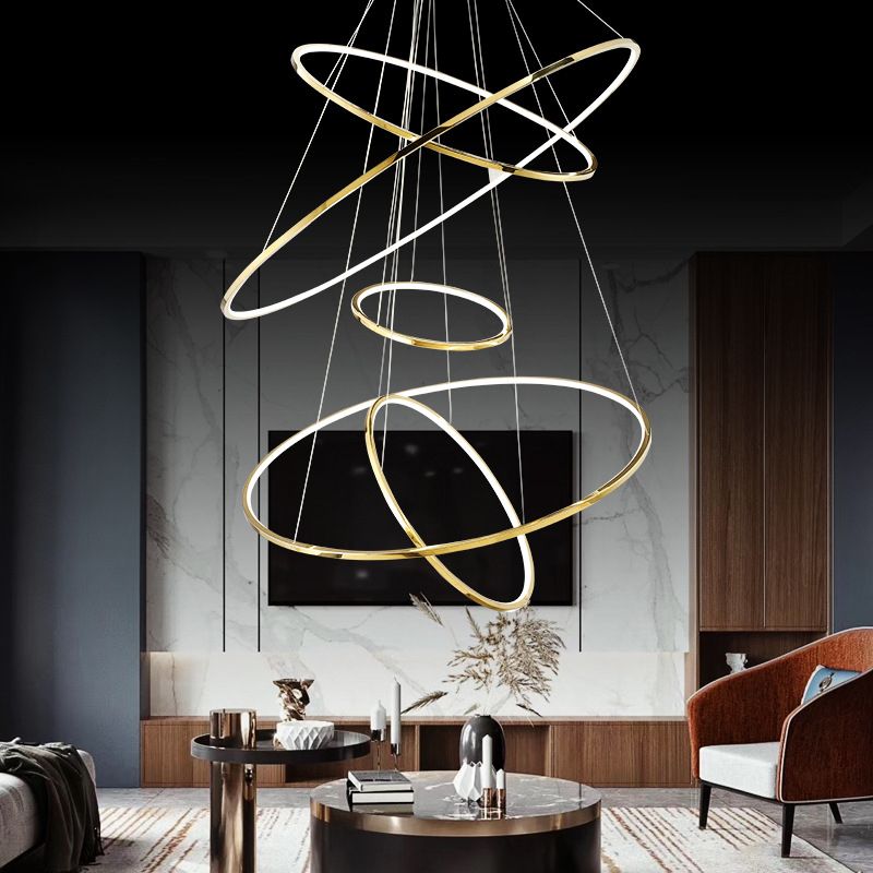 Arisha Minimalistische Ring LED Pendelleuchte Gold Wohn/Schlaf/Esszimmer Esstisch Metall&Acryl-Letslighting