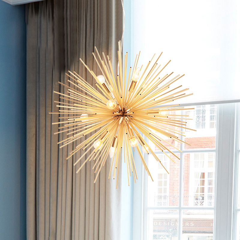 Modern Starburst LED Pendelleuchte Gold Schlaf/Wohn/Esszimmer Metall ∅52/60/64/71CM