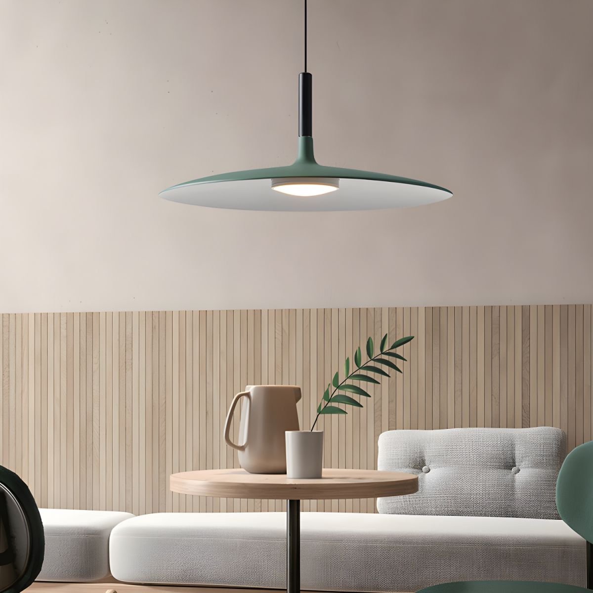 Lustra Pendelleuchte Aluminium Flach Scheibe-Letslighting