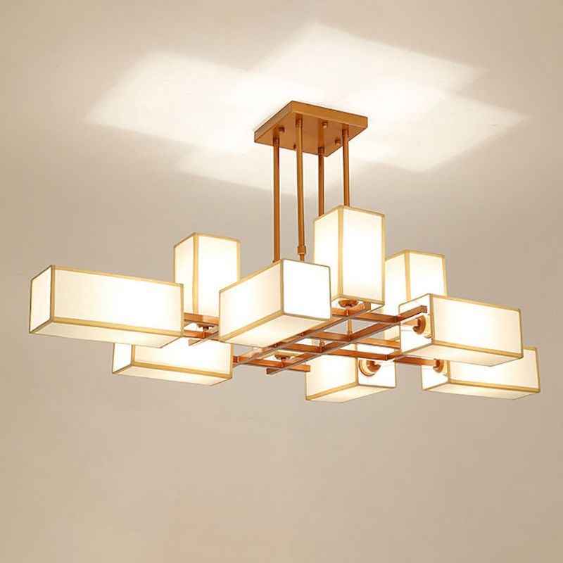 Arisha Design LED Kronleuchte Schwarz/Gold Wohnzimmer/Schlafzimmer Metall Textil