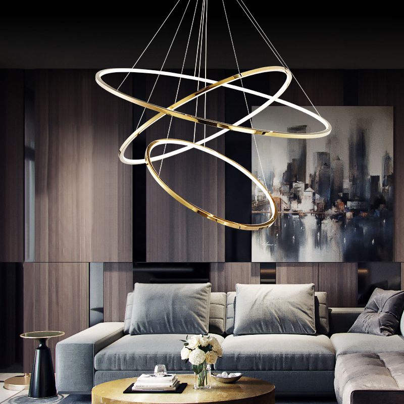 Arisha Minimalistische Ring LED Pendelleuchte Gold Wohn/Schlaf/Esszimmer Esstisch Metall&Acryl-Letslighting