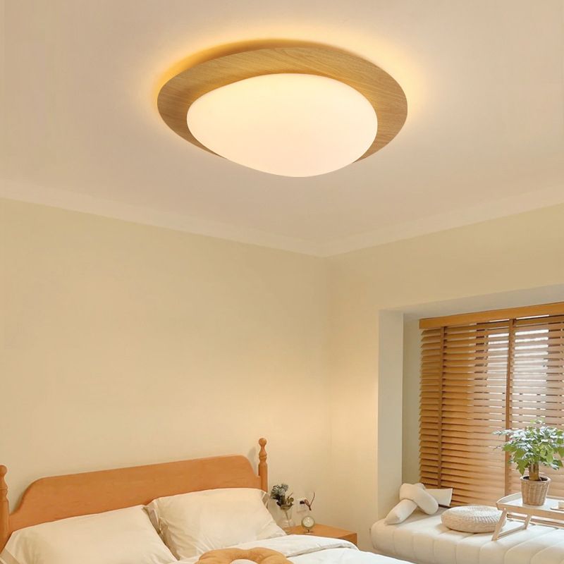 Arisha Minimalistische Modern LED Deckenleuchte Walnuss/Natürlich Arbeits/Wohnzimmer Metall&Acryl Dimmbar