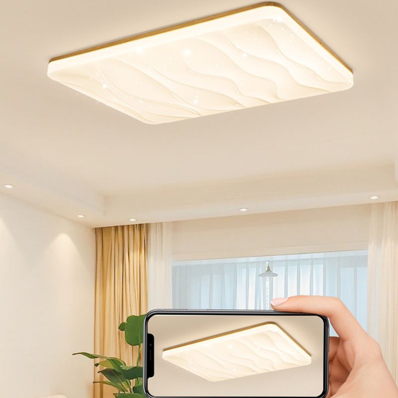 Muto Minimalistisch Geometrische LED Deckenleuchte Weiß Schlafzimmer Holz Acryl 3 Stile