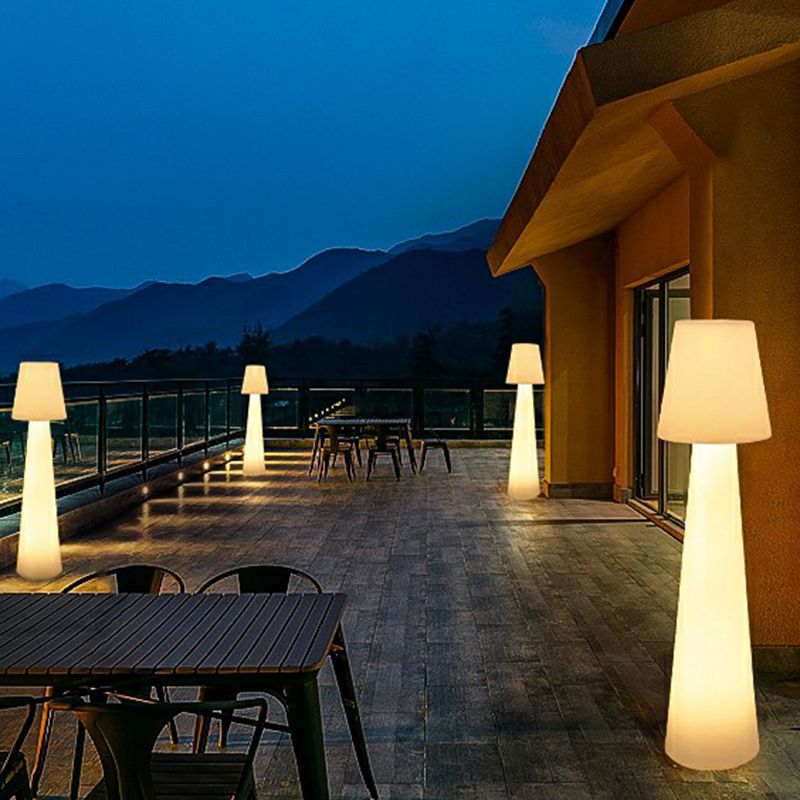 Ray Modern LED Außenleuchte Pilz Weiß Garten/Terasse/Balkon Acryl Wiederaufladbar ∅30/37CM