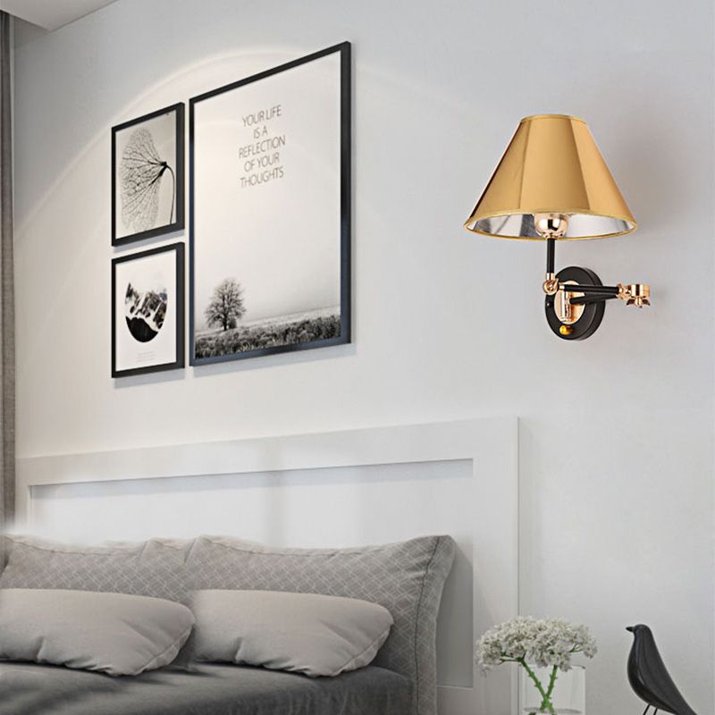 Arisha Verstellbare Wandleuchte, Kegelförmig, Gold, Schlafzimmer