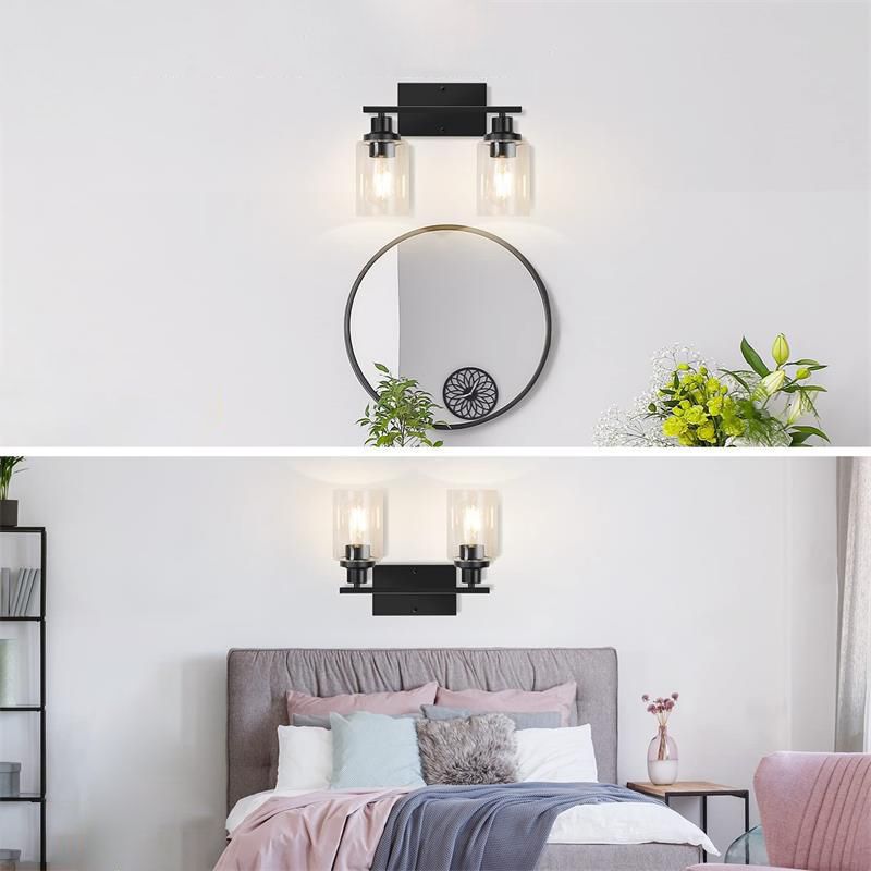 Silva Modern LED Wandleuchte Schwarz/Gold Badezimmer/Schlafzimmer