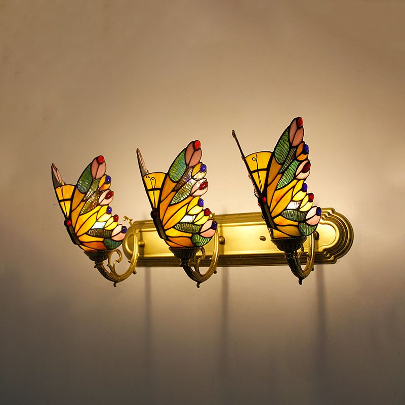Arisha Künstlerisch LED Schmetterling Wandleuchte Rot/Blau/Mehrfarbig/Hellblau Schlaf/Wohnzimmer/Flur Metall/Glas