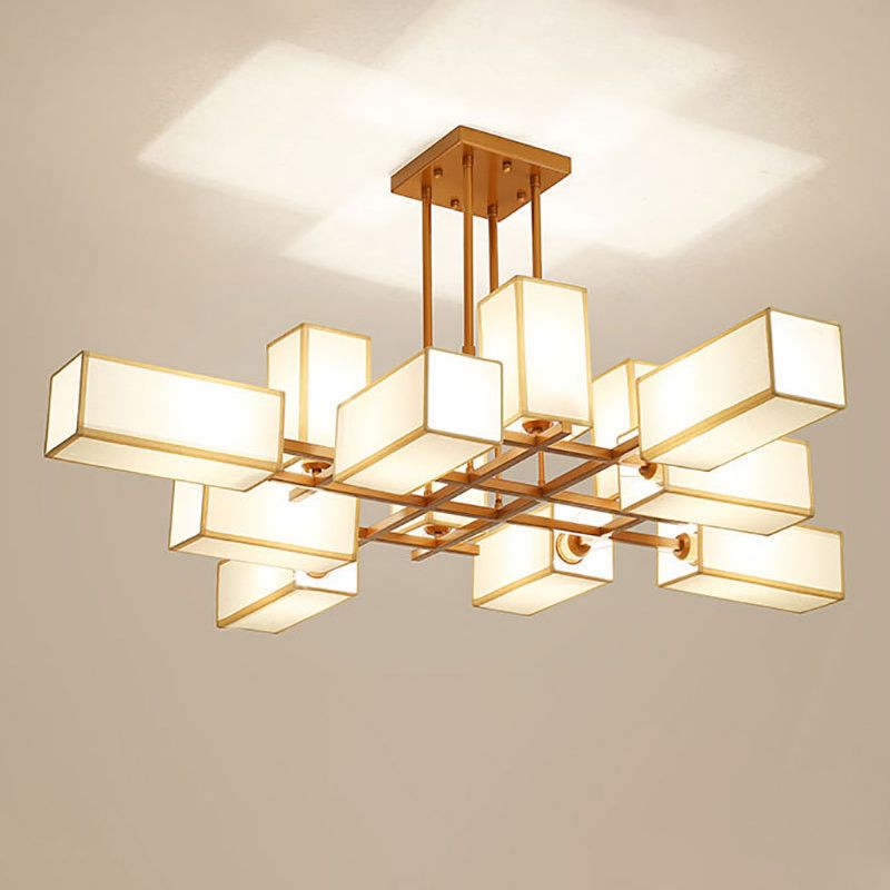 Arisha Design LED Kronleuchte Schwarz/Gold Wohnzimmer/Schlafzimmer Metall Textil