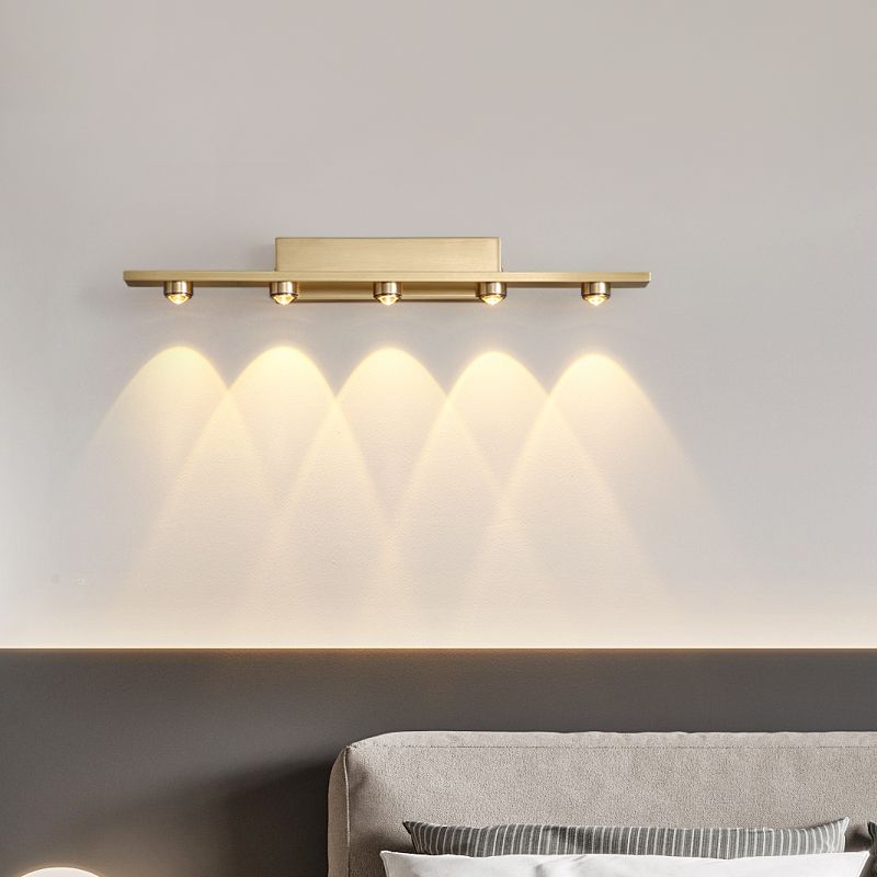Arisha Modern LED Wasserwelle Wandleuchte Gold Schlaf/ Wohnzimmer/Flur Metall+Acryl 3/5/7Flammen