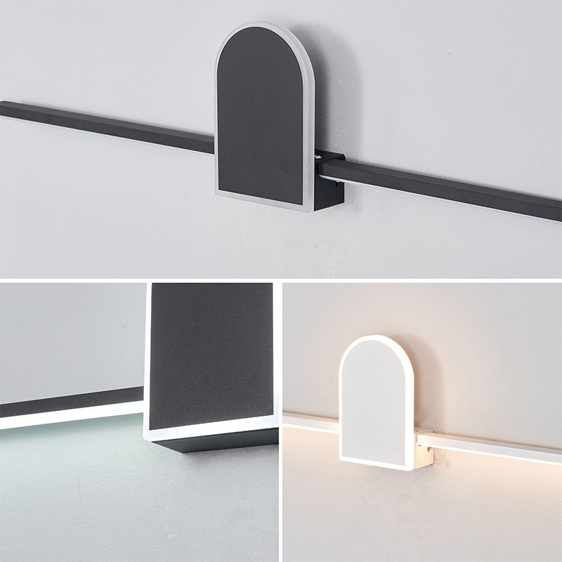 Arisha Minimalistische LED Wandleuchte Schwarz/Weiß Ess/Badezimmer Metall Acryl