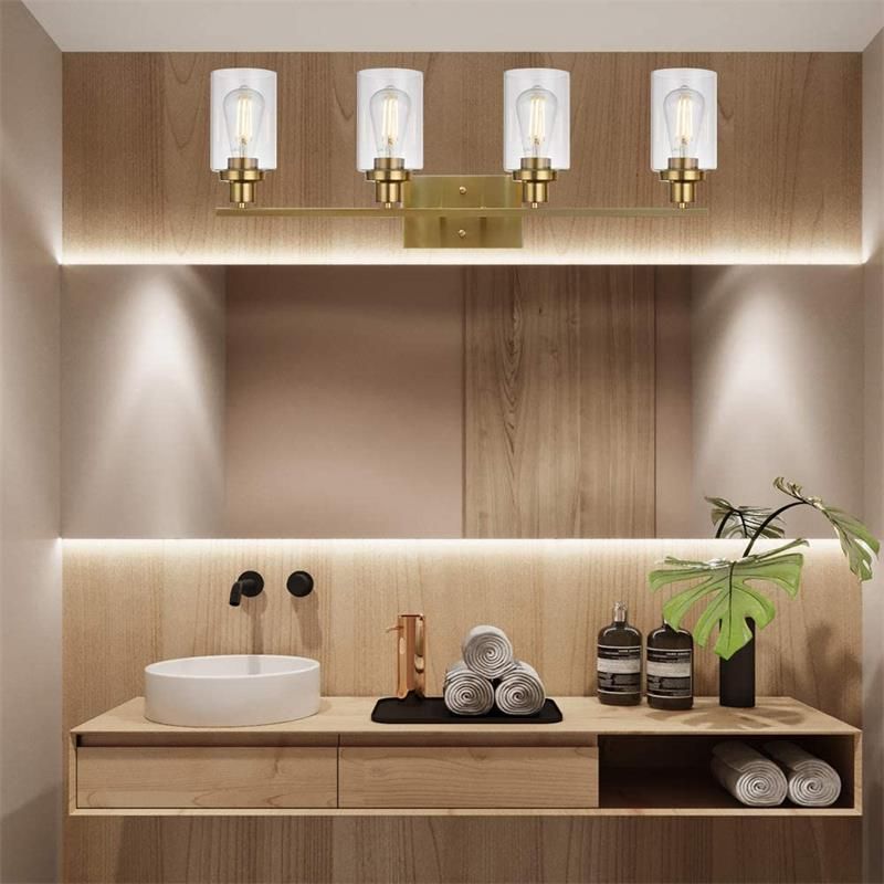 Silva Modern LED Wandleuchte Schwarz/Gold Badezimmer/Schlafzimmer