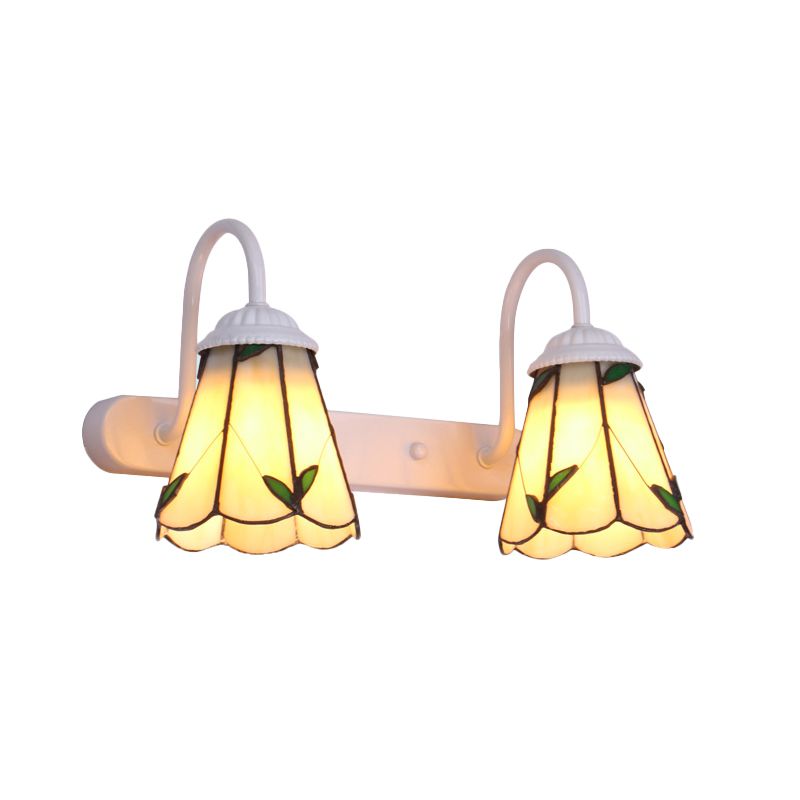 Arisha Vintage Blume LED Wandleuchte Schwarz/Weiß/Blau Schlafzimmer/Flur Metall/Glas