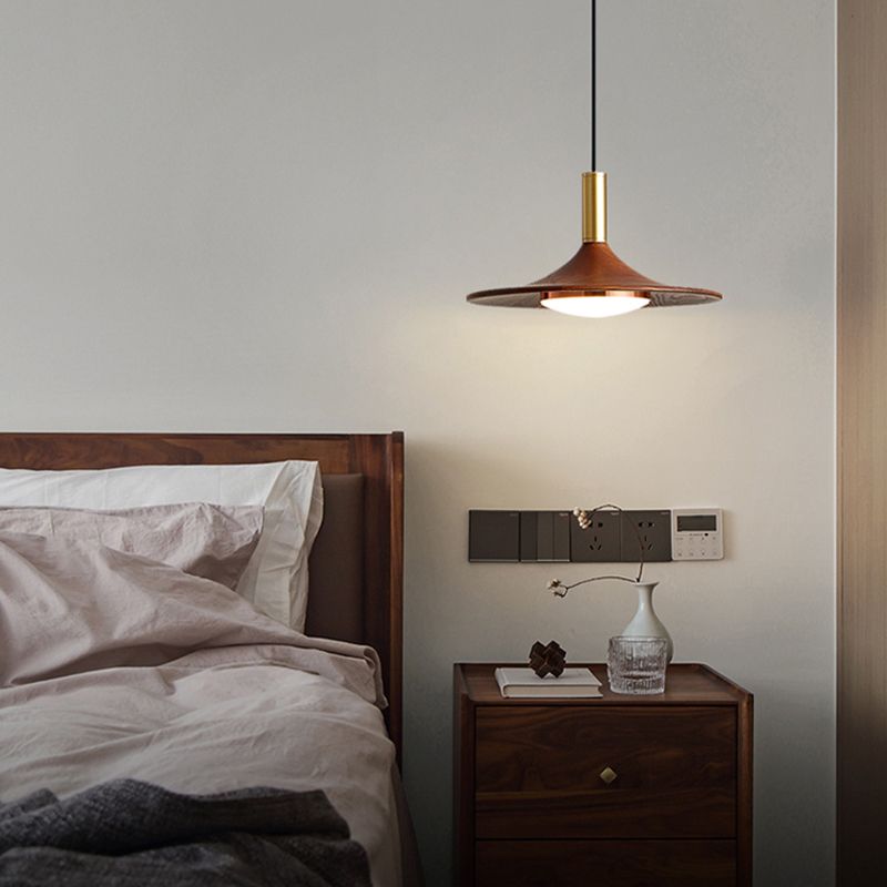 Arisha Modern LED Pendelleuchte Braun Wohn/Schlaf/Esszimmer Metall&Holz 1/2/3-flammig ∅25CM/35CM