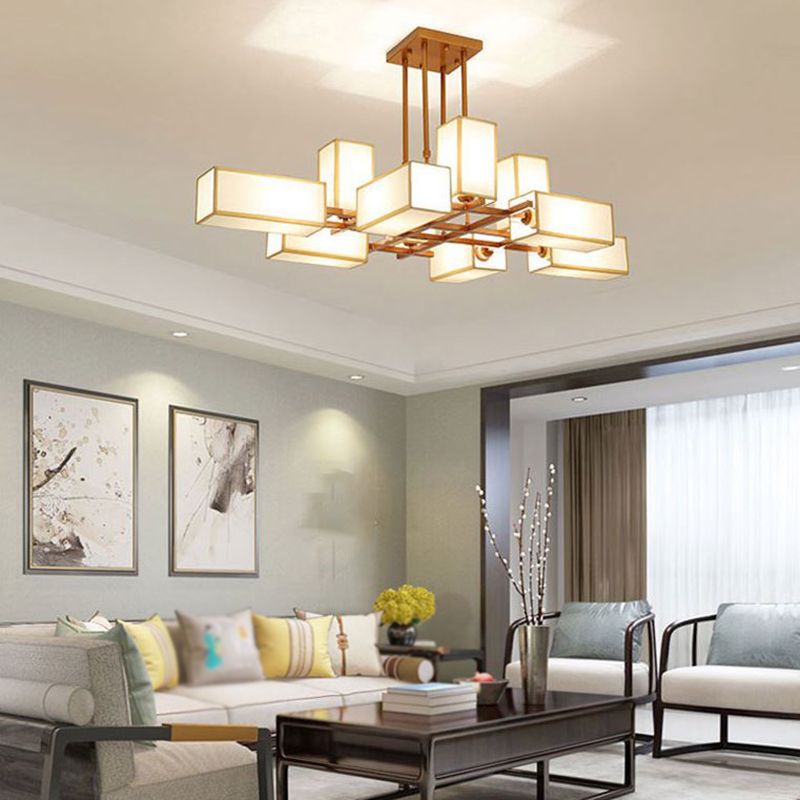 Lacey Design LED Kronleuchte Schwarz/Gold Wohnzimmer/Schlafzimmer Metall Textil