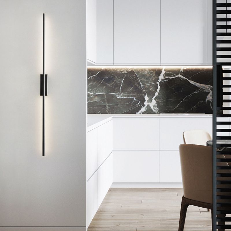 Arisha Modern Linear LED Wandleuchte Schwarz/Messing Esstisch/Schlafzimmer/Badezimmer Metall/Acryl Größen 61/80/100/120cm