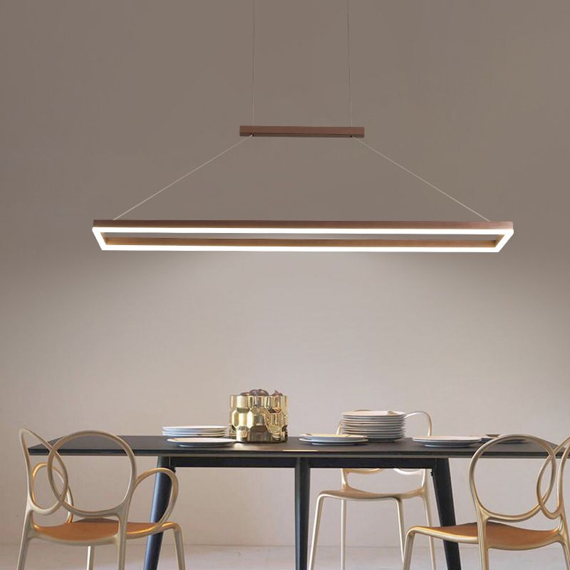 Arisha Modern LED Pendellleuchte Linear Dimmbar Rechteckig Ess/Wohnzimmer Metall