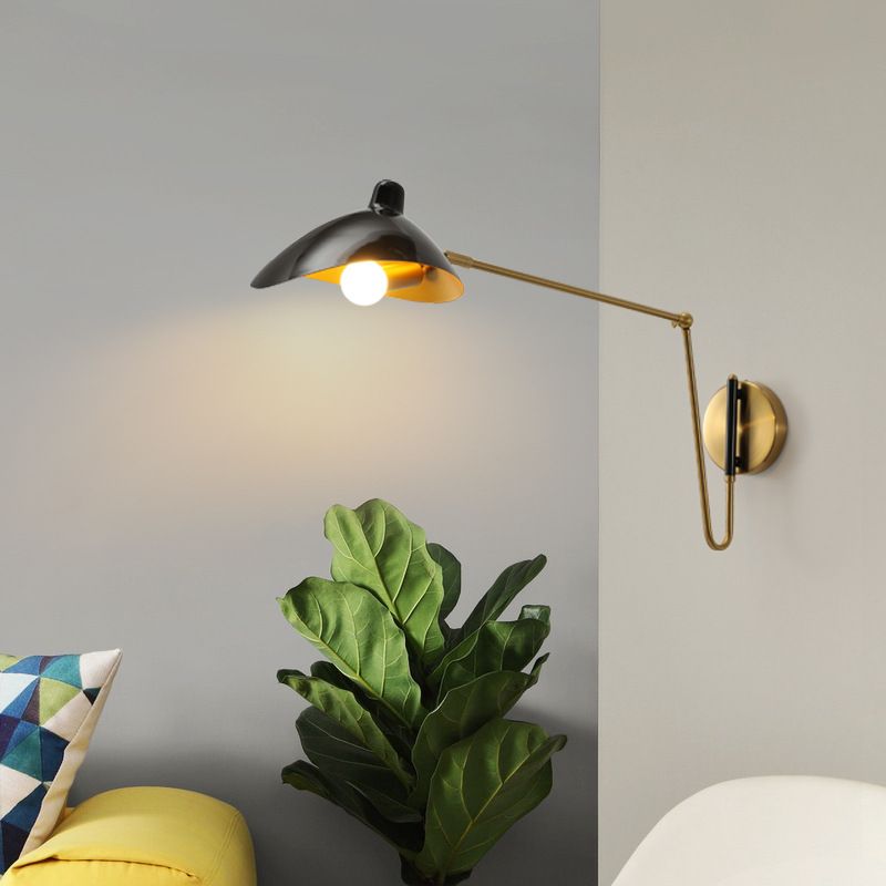 Silva Industrieller LED Wandleuchte Schwarz/Gold Bade/Wohnzimmer Metall