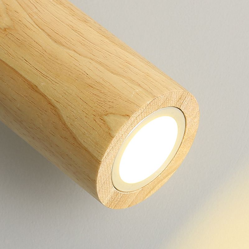 Muto Modern LED Deckenstrahler Zylinder Wohnzimmer Schlafzimmer, 3 Farben, Metall Holz