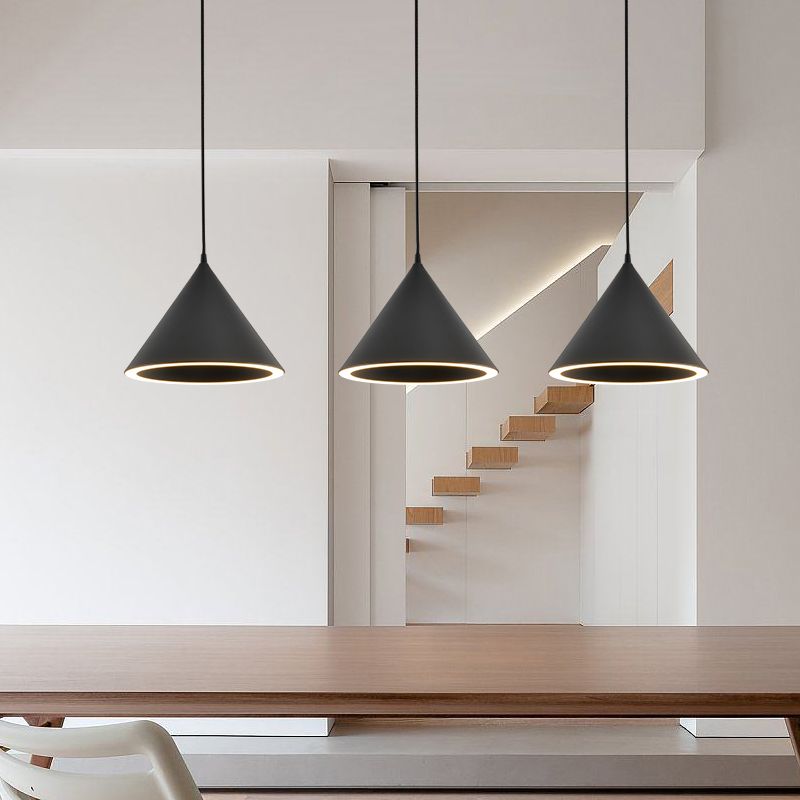 Valentina Minimalistische LED Pendelleuchte Weiß/Schwarz Schlafzimmer Acryl