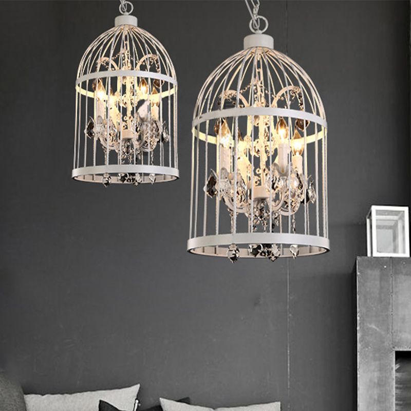Kristy Vintage Vogelkäfig LED Pendelleuchte Schwarz/Weiß Wohn/Esszimmer Metall