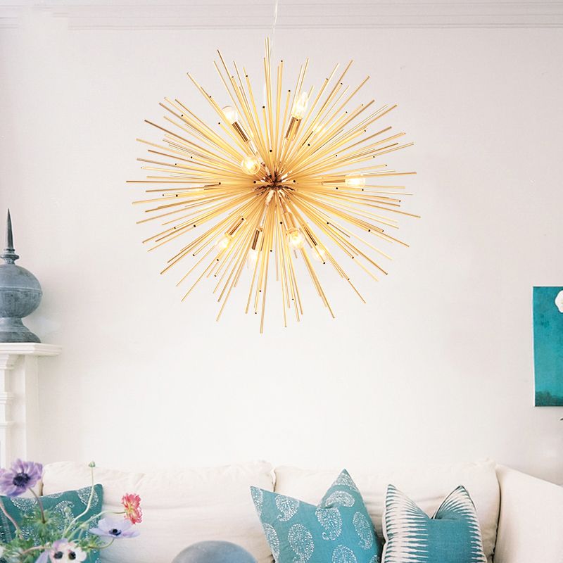 Modern Starburst LED Pendelleuchte Gold Schlaf/Wohn/Esszimmer Metall ∅52/60/64/71CM