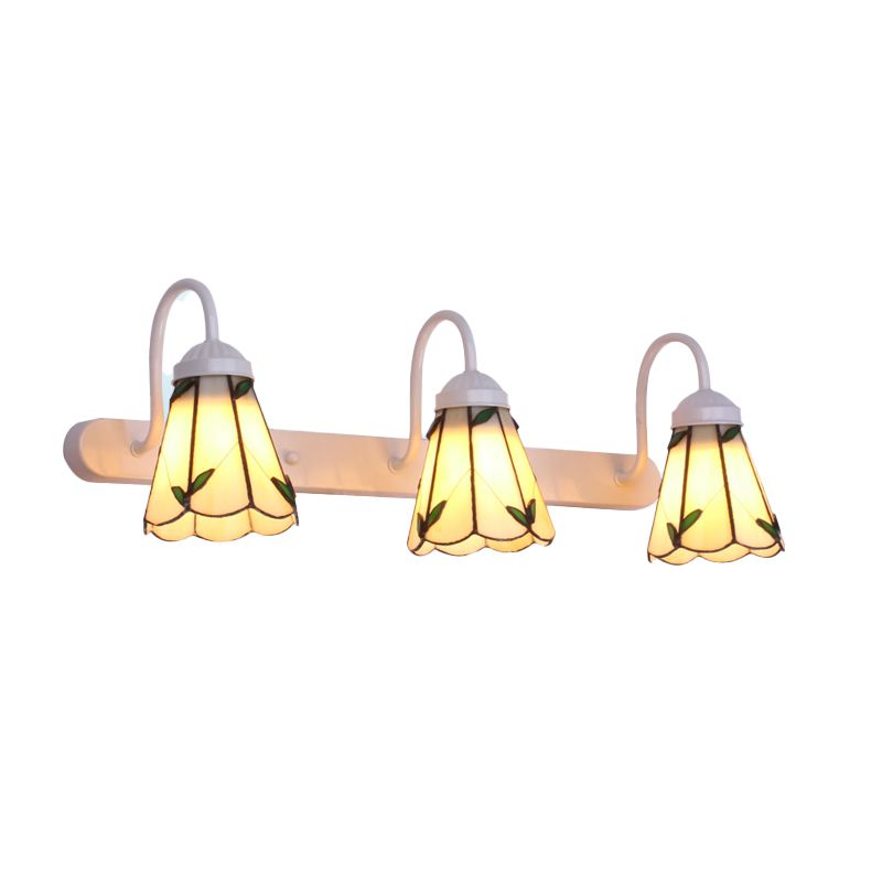 Arisha Vintage Blume LED Wandleuchte Schwarz/Weiß/Blau Schlafzimmer/Flur Metall/Glas