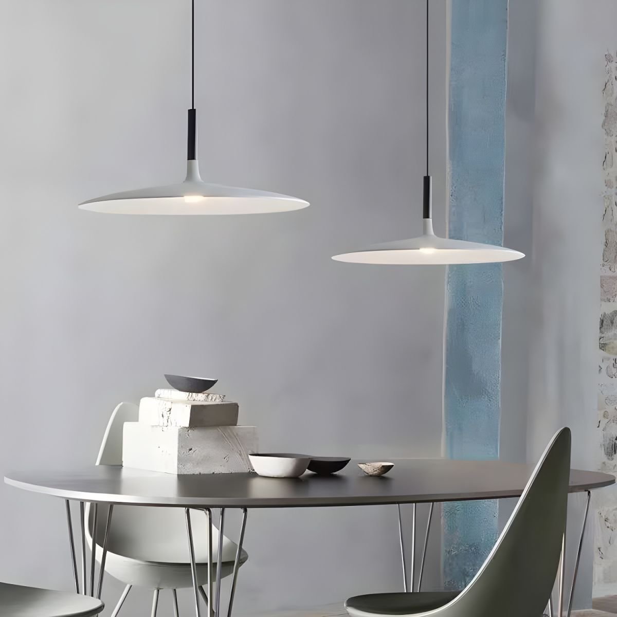 Lustra Pendelleuchte Aluminium Flach Scheibe-Letslighting