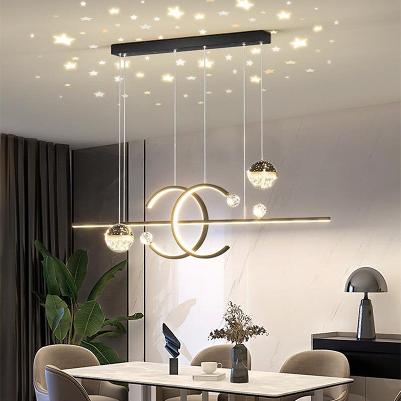 Kristy Linear Doppel-C-Design Pendelleuchte Esszimmer Wohnzimmer Schlafzimmer-Letslighting