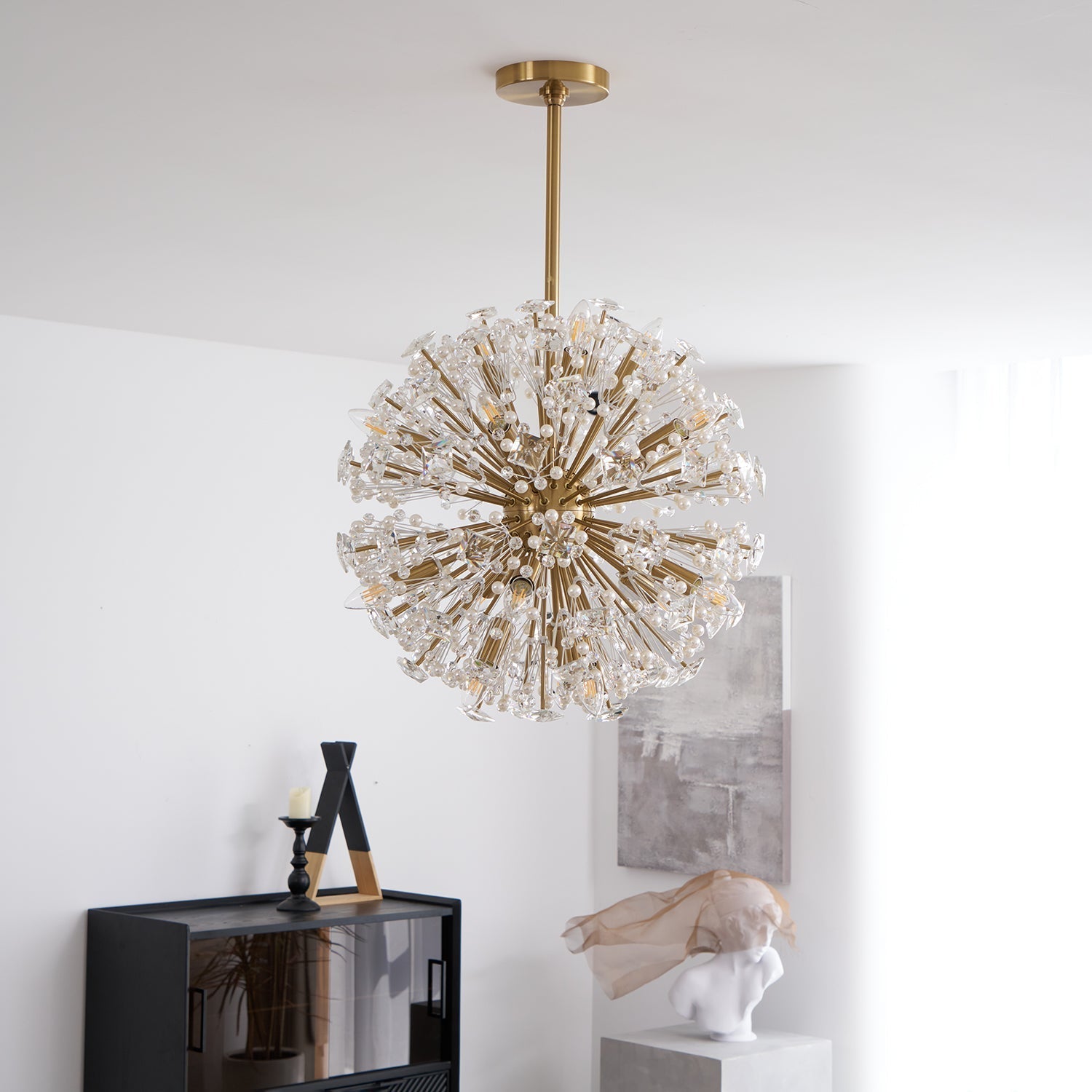 Aurora Chandelier Dickinson Gold Crystal Starburst - Neutralighting