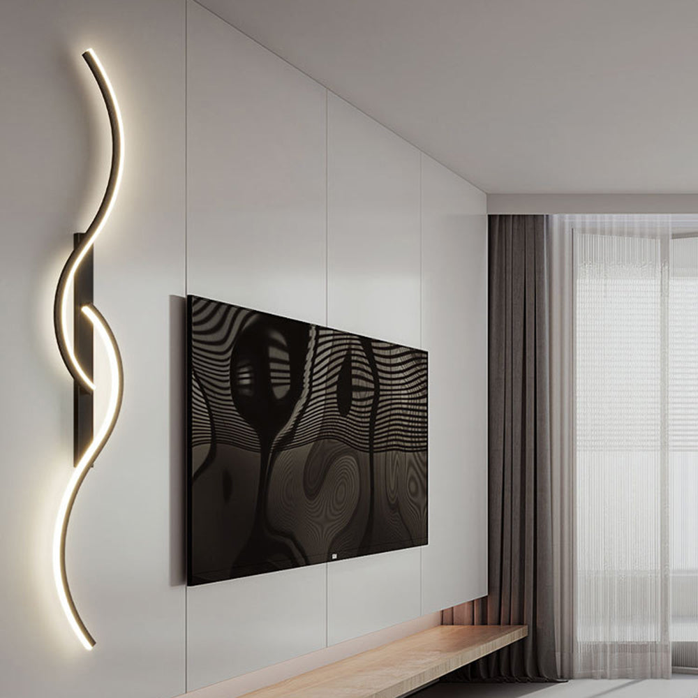 Arisha Modern LED Wandleuchte Innen  Linear Schwarz/Weiß