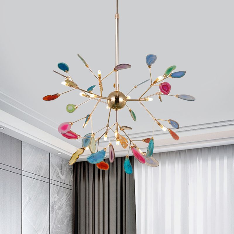 Aria Zeitgenoss Pendelleuchte Zweigform Schlafzimmer/Esszimmer Blau Metall