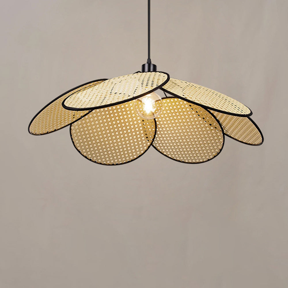Ritta Vintage LED Pendelleuchte Orange & Dunkelblau Esstisch/Schlaf/Wohnzimmer Metall Rattan Durchmesser 40/50/60cm