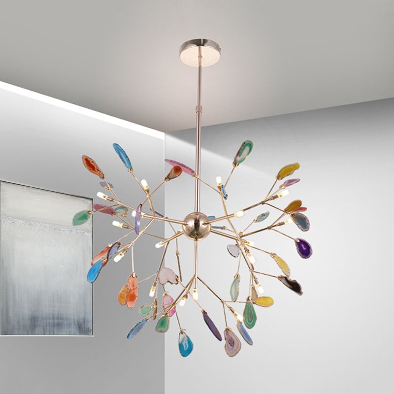 Aria Zeitgenoss Pendelleuchte Zweigform Schlafzimmer/Esszimmer Blau Metall