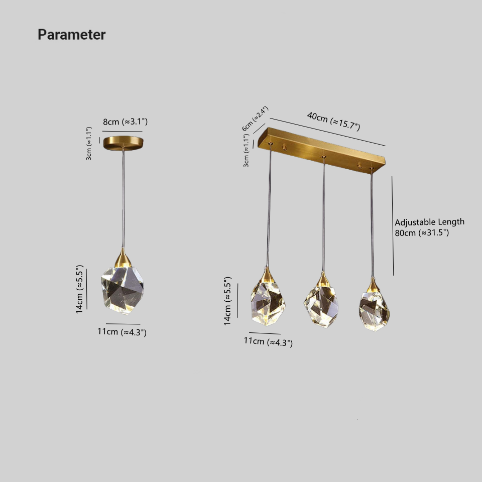 Kristy Minimalistische LED Pendelleuchte Wohn/Essenzimmer Kristall