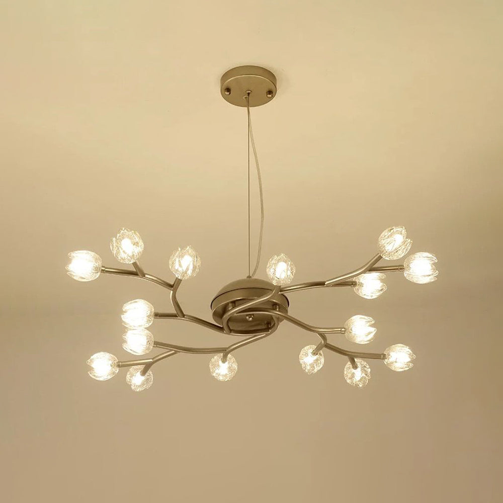Olivia Modern LED Metall/Glas Kronleuchter Gold Wohnzimmer