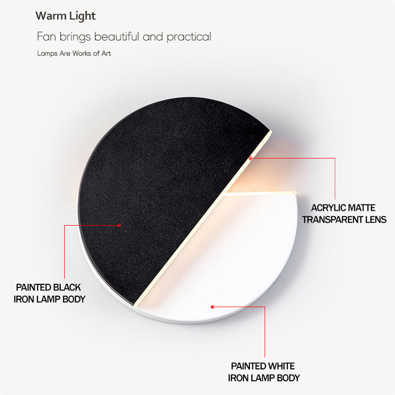 Drehbare Wandleuchte Schwarz/Weiß LED für Schlafzimmer & Wohnzimmer