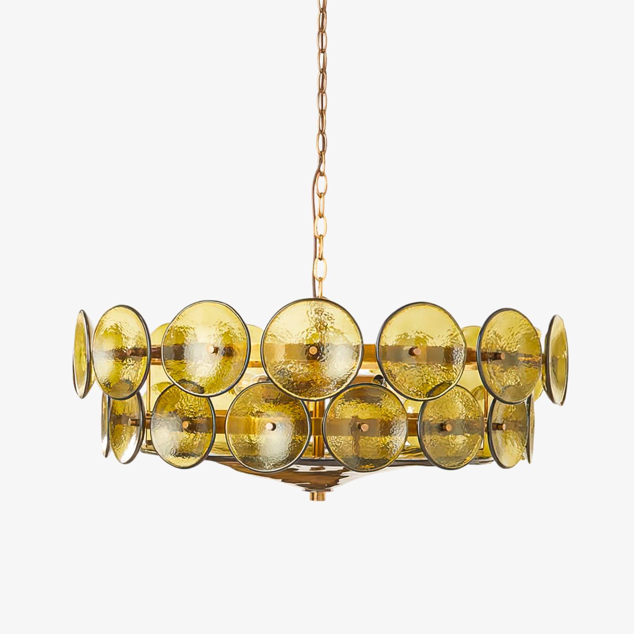 Aurora Chandelier Murano Glass Disc Vintage - Blowlighting