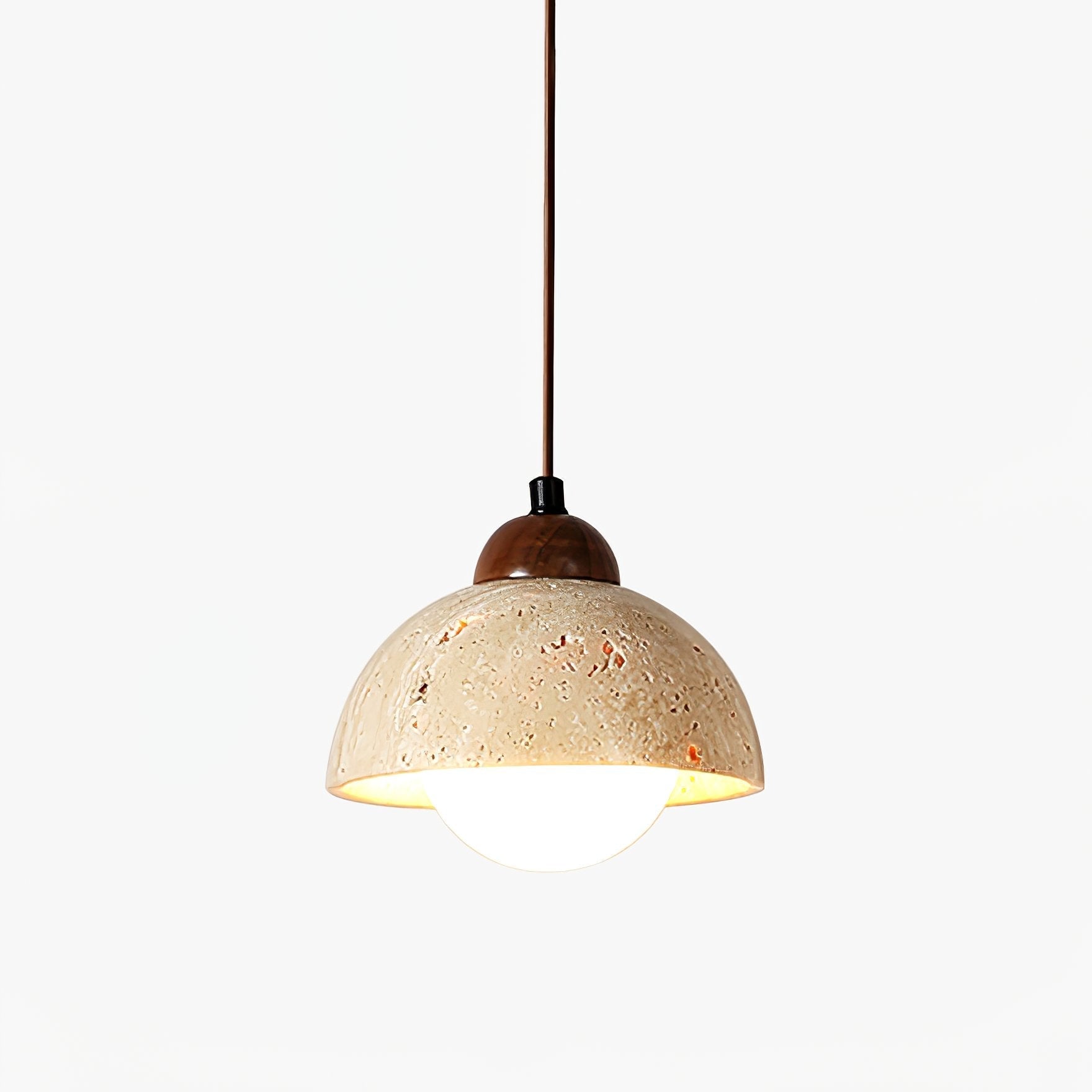 Orzora Dome-Shaped Travertine Pendant Light - Neutralighting