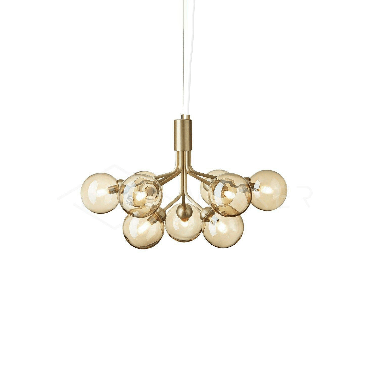 Lustra Pendelleuchte Glaskugel Cluster Messing-Letslighting