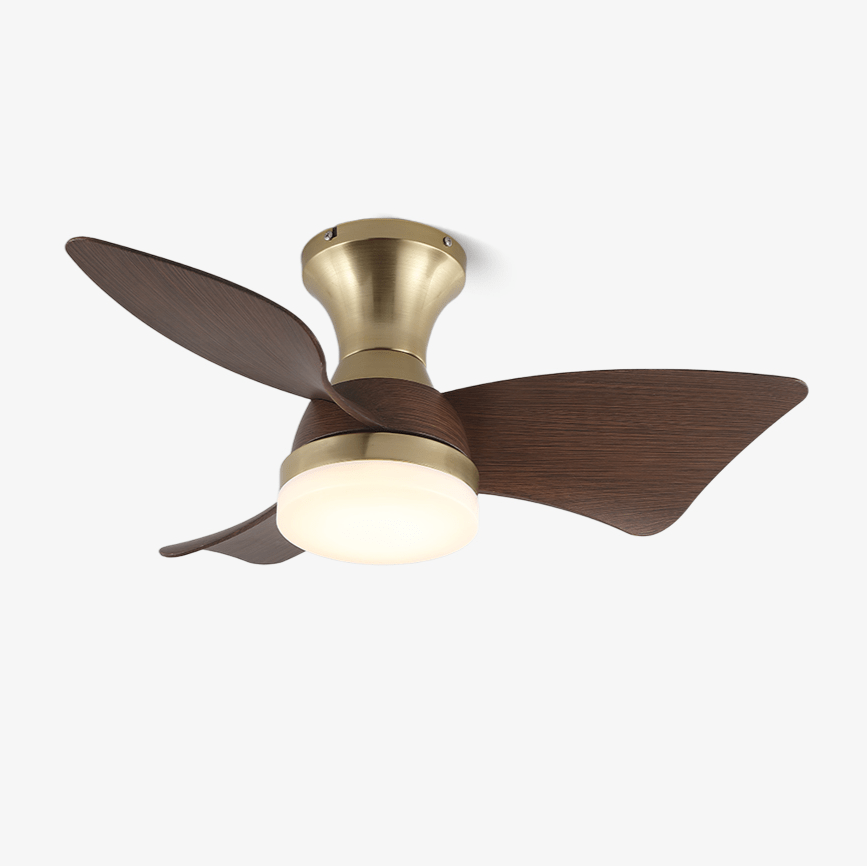 Aureon Moderner Deckenventilator mit Holzoptik in Walnussholzmaserung