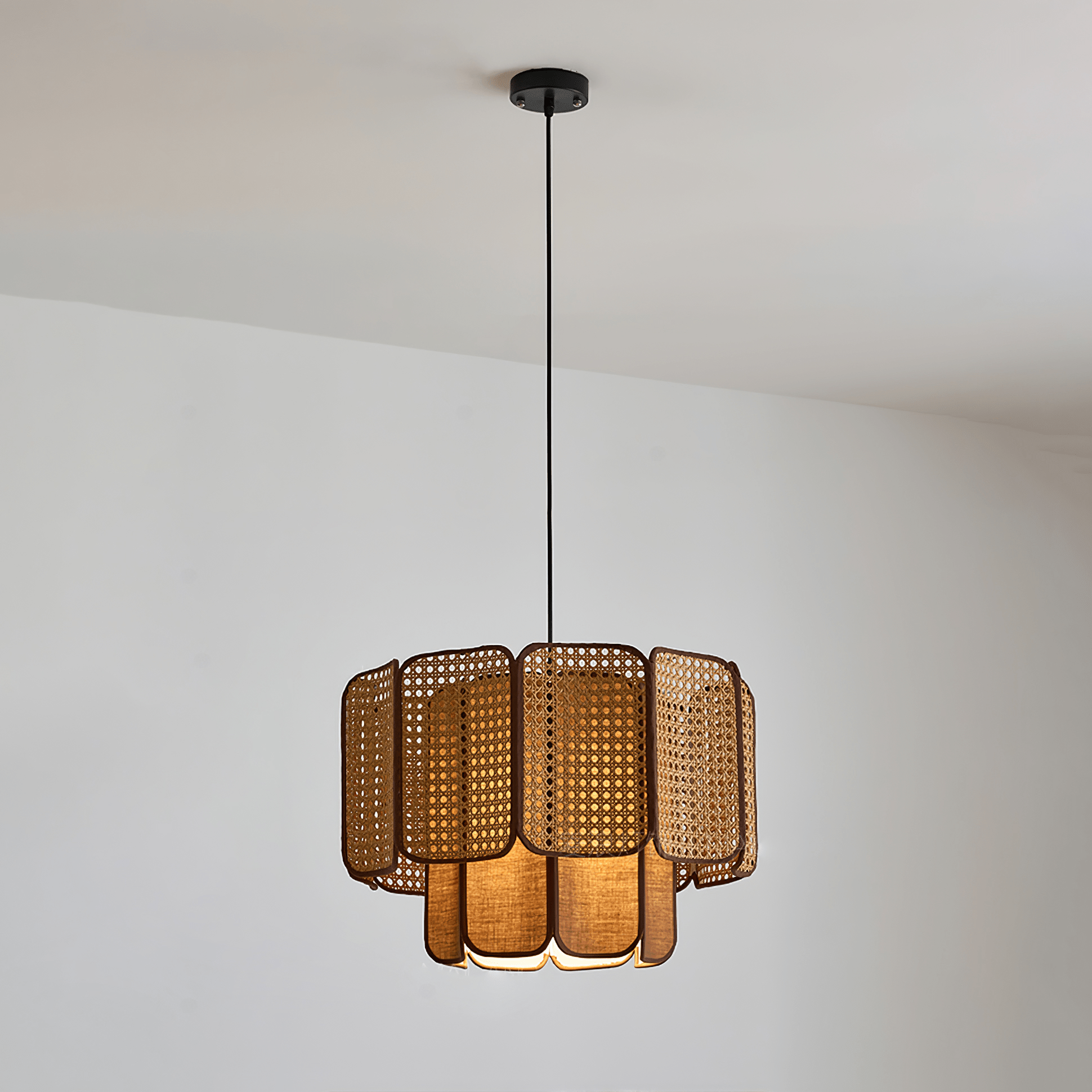 Cane Vintage Stoff Pendelleuchte Lampe-Letslighting