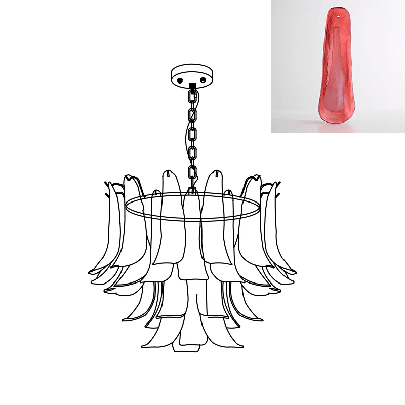 Aurora Chandelier Murano Glass Leaf Golden - Blowlighting