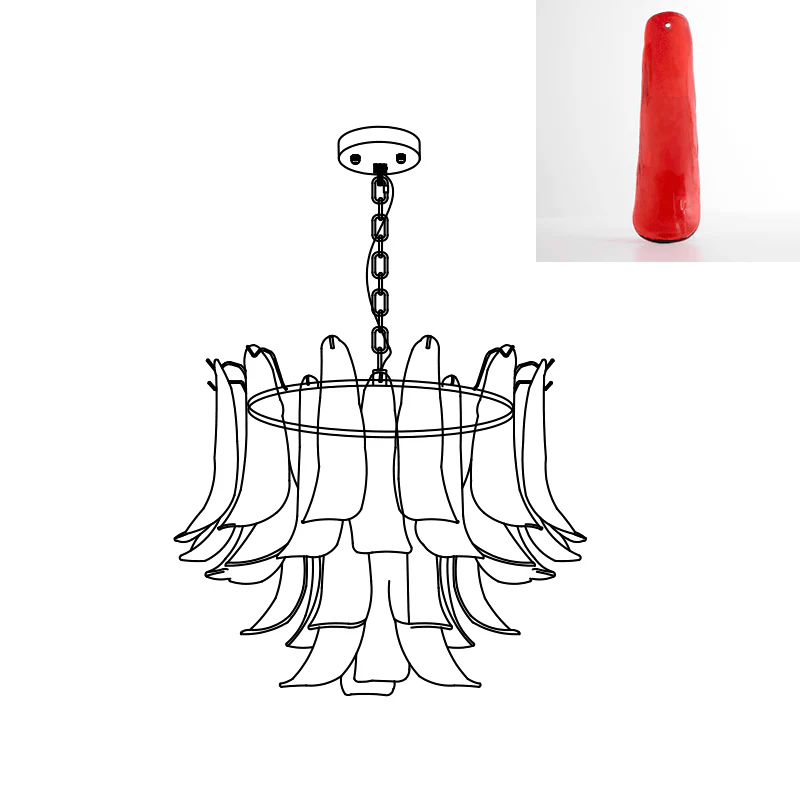 Aurora Chandelier Murano Glass Leaf Golden - Blowlighting