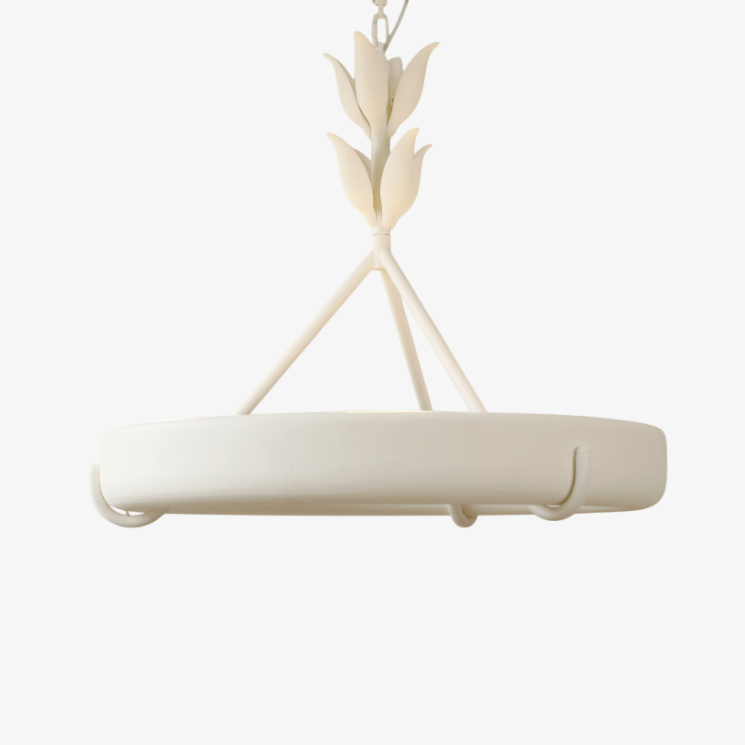 Lustra Kronleuchter Gips Weiß Floral Minimalistisch-Letslighting