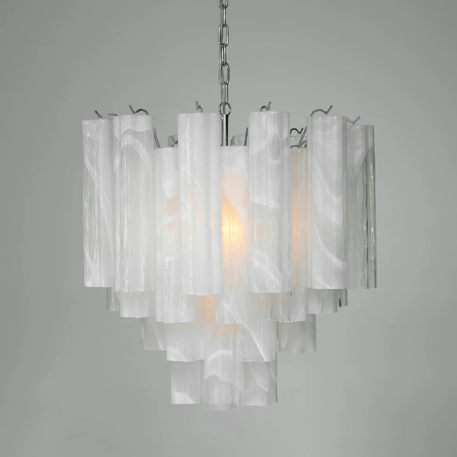 Aurora Chandelier Frosted Glass Tubes Layered Minimalist - Neutralighting